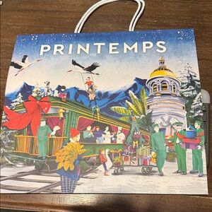 Printemps Paris Illustrated Shopping Bag